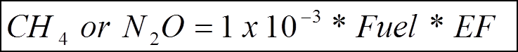 Equation C-8b: Annual CH4 or N2O Emissions from the Combustion of Natural Gas - mmBtu